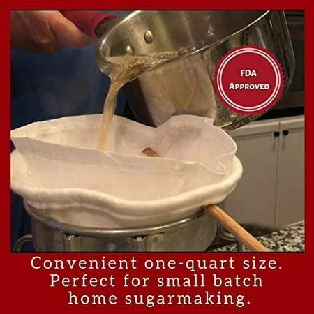 Maple Tapper 3 Pc. Maple Syrup 1 Qt. Filter Set - REUSABLE Premium Synthetic Filters - One (1) Heavy Duty Boiling Filter and Two (2) Pre Filters for Sap Collection - Maple Sugaring Instructi