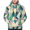 thumbnail image 4 of KLL Flamingo Print Mens Hoodie Long Sleeve Casual Pullover Hooded Sweatshirt Fashion Drawstring Hoodies with Pocket-4X-Large, 4 of 6