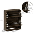 thumbnail image 3 of HOMCOM Armoire à Chaussures avec 2 Tiroirs Basculants Tablettes Ajustables pour 12 Paires, 3 of 10