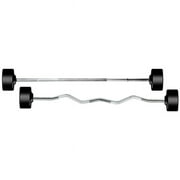 York Barbell 26142 Rubber Fixed Pro Straight Barbell - 30 lbs