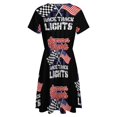thumbnail image 5 of Racing Summer Nights Race Track Lights Flags Women's Dress Short Sleeve Summer Sundress Summer Women Clothes, 5 of 7