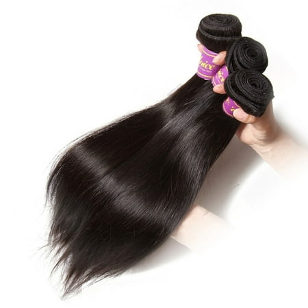 UNice Raw Indian Straight Virgin Human Hair Extensions 3 Bundles 300g US