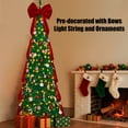 thumbnail image 3 of Firstness Christmas Tree 7.5FT, Pop up Pre Decorated Pre Lit Artificial Xmas Tree with 350 LED Lights, Large Bow & Ornaments, Lighted Christmas Tree with Storage Bag, Easy Installation, 3 of 10