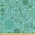 thumbnail image 2 of Ambesonne Abstract Fabric by the Yard Upholstery, Random Circular Bubbles, 1 Yard, Dark Seafoam, 2 of 5