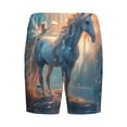 thumbnail image 2 of Lsque Forest Lake White Horse Mens Sleep Pajama Shorts,Short Pajama Pants, Cotton Ultra-Soft Knit-X-Large, 2 of 9