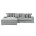 thumbnail image 5 of Topcobe Gray Corduroy Sofa with Storage & Cupholder Armrests, Reversible Recliner for Living Room & Bedroom Lounge Area, 5 of 9