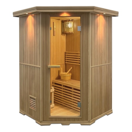 ALEKO Canadian Hemlock Wet Dry Indoor 2 Person Sauna 3 kW ETL Certified Heater