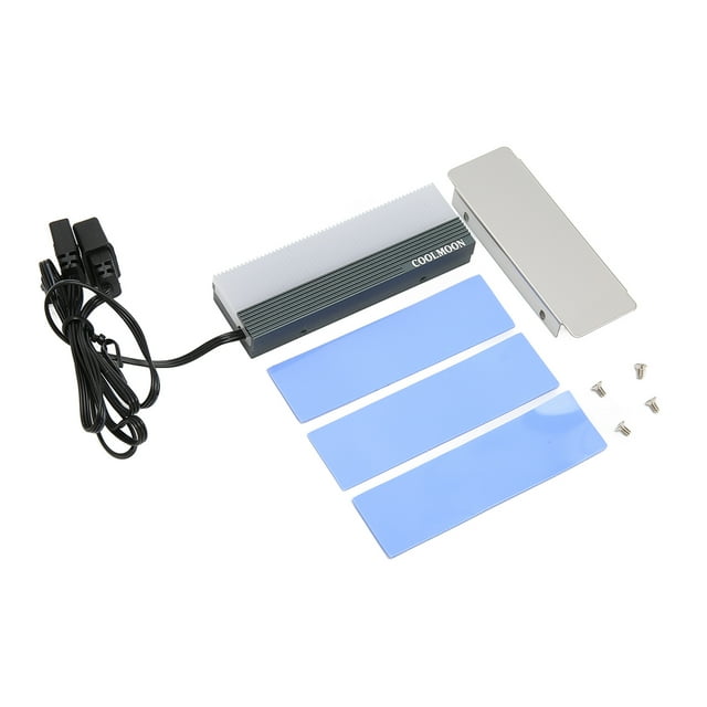 Disipador de calor de disco duro de interfaz dual, disipador de calor de SSD M.2 de 5 V y 3 pines con almohadilla térmica para SSD 2280 M.2