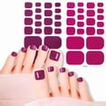 thumbnail image 4 of (Buy 2 Get 1 Free)Semi Cured Gel Toe Nail Strips Solid Color Glitter Gel Nail Stickers Toe Stylish Nail Polish Strips Self-Adhesive Designs Full Wrap Toenail Stickers for Women DIY Manicure Decals, 4 of 9