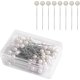 thumbnail image 1 of 100 piezas (blancas) Alfileres de costura de 4 cm, cabeza esférica de plástico, alfileres de costura rectos para costura, decoración de joyas, manualidades y proyectos de costura, 1 of 5