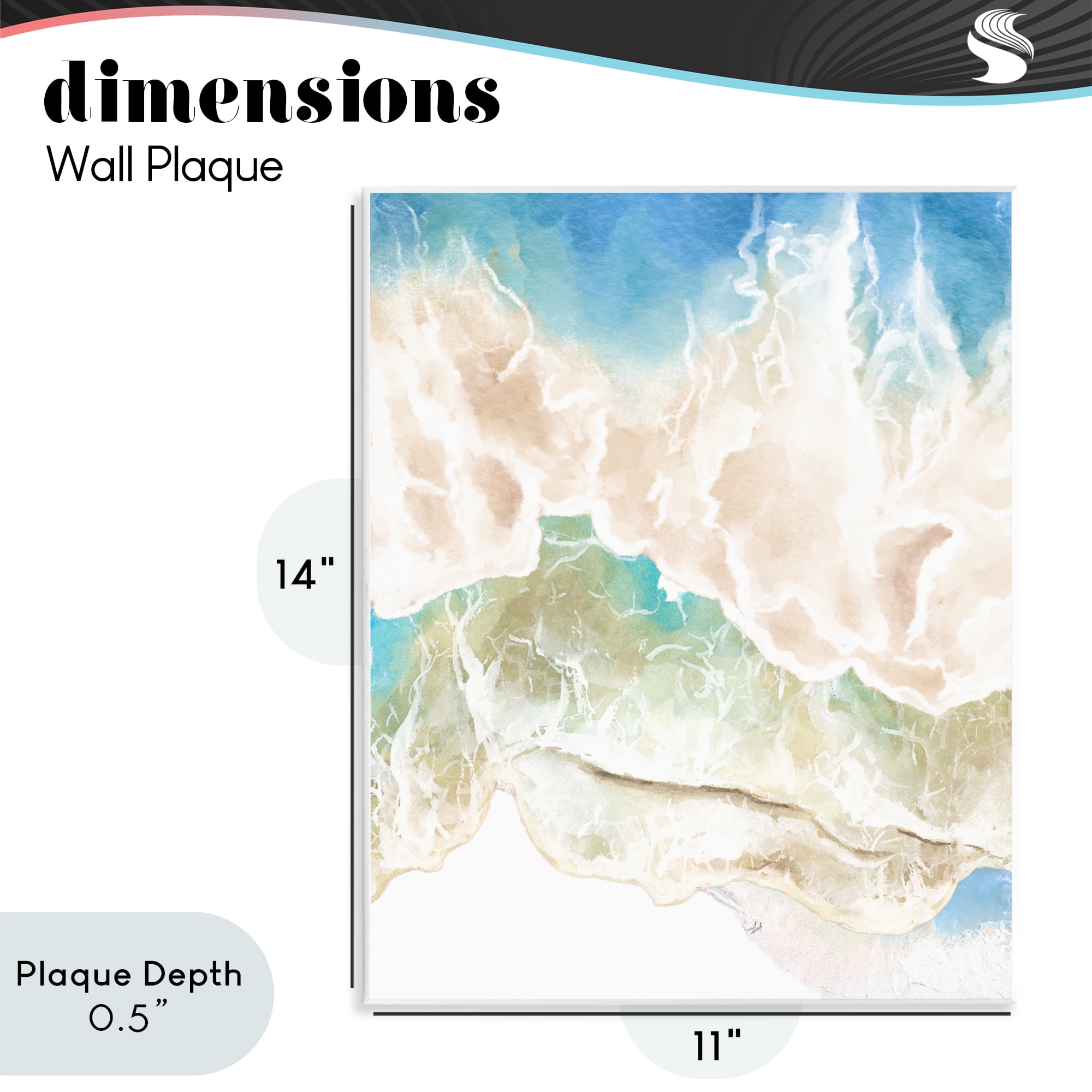 Stupell Industries Washed Away Tide Abstract Wall Plaque Art, design by Jesse Keith