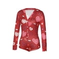 thumbnail image 1 of Pijamas de mujer Mono corto Bodycon con solapa para dormir(Rojo-L) Nituyy Pijamas-GL715-FF65103C3, 1 of 6
