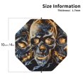 thumbnail image 2 of Fuzoiu Fiery Skull Trio Print Leather Coasters Set,Drink Coasters Set of 4,for Tabletop Protection, Durable PVC Coasters,Home Décor and Housewarming Gift-Octagon, 2 of 6