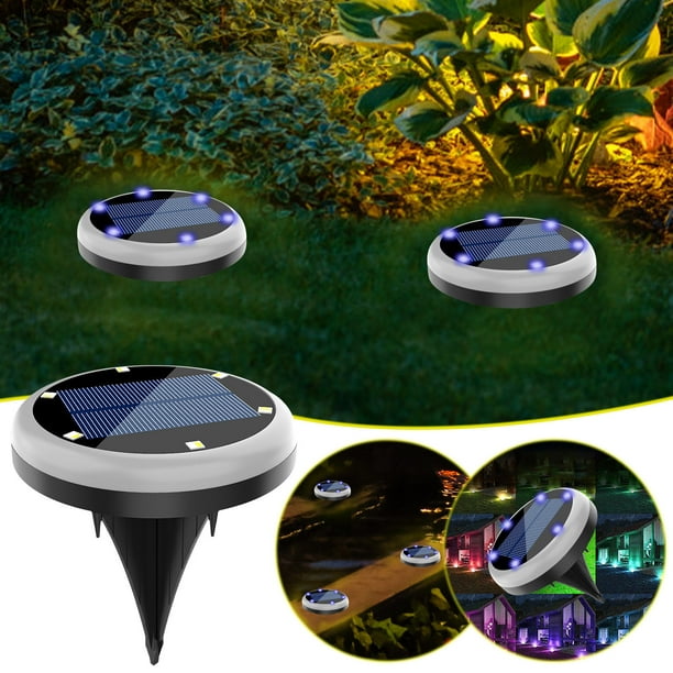 Luces Solares de Suelo 2024 Impermeables LED para Exterior | Lámpara de Disco con Cambio de Color y 6 LEDs para Iluminación de Caminos Enterrada | Jardín, Césped, Sendero, Patio, Terraza | Solar