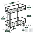 thumbnail image 6 of Nefoso Over Toilet Storage Shelf, 2-Tier Bathroom Organizer Shelves with Toilet Paper Holder & Hanging Hook, Metal Toilet Storage Rack, No Drilling Space Saver (Black), 6 of 10