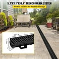 thumbnail image 2 of Favory Trench Drain System, HDPE Drainage Trench,Channel Drain with Plastic Grate, Black Plastic Garage Floor Drain, Trench Drain Grate, for Garden, Driveway, 2 of 8
