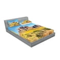 thumbnail image 2 of Ambesonne Landscape Fitted Sheet & Pillow Sham Set, Blooming Mountain, Queen, Orange and Brown, 2 of 2
