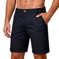 thumbnail image 2 of Men's Casual Straight Fit Shorts Five Pockets Elastic Waistband Button Closure Breathable Lightweight Fabric for Daily Wear, 2 of 2