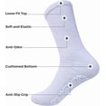 thumbnail image 3 of Diamond Star Unisex Diabetic Loose Top Therapeutic Anti Slip-Non Skid Gripper Soft Cotton Full Cushioned Crew Socks (Grey - 3 Pairs, Socks Size 13-15, Fit Men's Shoe Size 9-14), 3 of 7