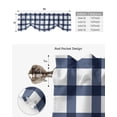 thumbnail image 4 of Tie Up Valance Curtain for Kitchen,Blue Gingham Check Farm Style Rod Pocket Short Curtains Adjustable Tie-Up Shade Valances,White Check Plaid Window Treatment for Bathroom Living Room Bedroom, 4 of 8