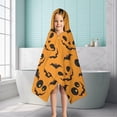 thumbnail image 6 of Pumpkin Bat Halloween Pattern Hooded Bath Towel，50"x30" for Ages 3 To 12 Kids, Quick Dry Lightweight Soft Microfiber Hood Beach Towel Cover Up for Kids, 6 of 7