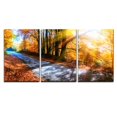thumbnail image 2 of wall26 - 3 Piece Canvas Wall Art - Panoramic Autumn Landscape with Country Road in Orange Tone - Modern Home Art Stretched and Framed Ready to Hang - 16"x24"x3 Panels, 2 of 4