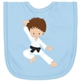 thumbnail image 2 of Inktastic Karate Boy, Cute Boy, Black Belt, Brown Hair Newborn Bib, 2 of 3