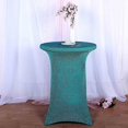 thumbnail image 3 of BalsaCircle Cocktail Spandex Fitted Stretchable Elastic Tablecloth Turquoise, 3 of 9
