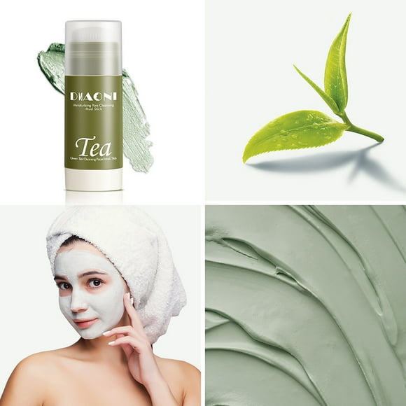 EARKITY Green Tea Mask Stick with Silicone Face Scrubber, Poreless Deep Cleanse Green Tea Mask, Blackhead Remover Face Mask Stick with Green Tea Extract, Smooth Skin & Refine Pores