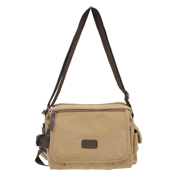 Vintage Messenger Canvas Bag Multi-Function Crossbody Shoulder Bag with Multiple Pockets, Adjustable Padded Shoulder Strap