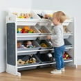 thumbnail image 3 of Humble Crew 16 Bin Kids Toy Storage Organizer with Chalkboard, Grey, 3 of 8