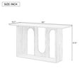 thumbnail image 6 of Euroco Curved Console Table with Open Storage Shelf, 54" Wood Sofa Table Narrow Entryway Table for Hallway,Living Room, Foyer,White, 6 of 6
