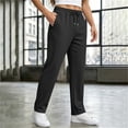 thumbnail image 5 of Lumosvexa Women's Drawstring Pants, Elastic Waist Straight Leg Side Pockets Fall Active Casual Pants Black M, 5 of 6