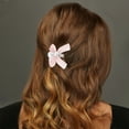 thumbnail image 2 of Unique Bargains 2 Pcs Hair Clip Grace Pearl Bow Duckbill Clip Pink, 2 of 5