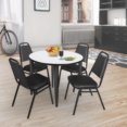 thumbnail image 2 of Regency Kahlo 42 in. Round Breakroom Table- White, Black Base & 4 Restaurant Stack Chairs- Black, 2 of 8