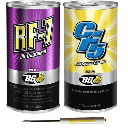 BG RF-7 Oil Treatment PN 107 & BG CF5 Fuel System Cleaner PN 203 With Smilyeez Pocket Screwdriver