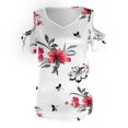 thumbnail image 3 of USSUMA Womens Plus Savings Tops and T-Shirts Summer Tops for Women Cold Shoulder Floral Short Sleeve V Neck T Shirts Tee Casual Tunic Tops Blouses 2022 Beach, 3 of 5