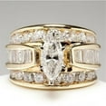 thumbnail image 2 of Grandest Birch Women Cubic Zirconia Inlaid Wedding Engagement Finger Ring Jewelry Gift Copper, Cubic Zirconia Gold, 2 of 8