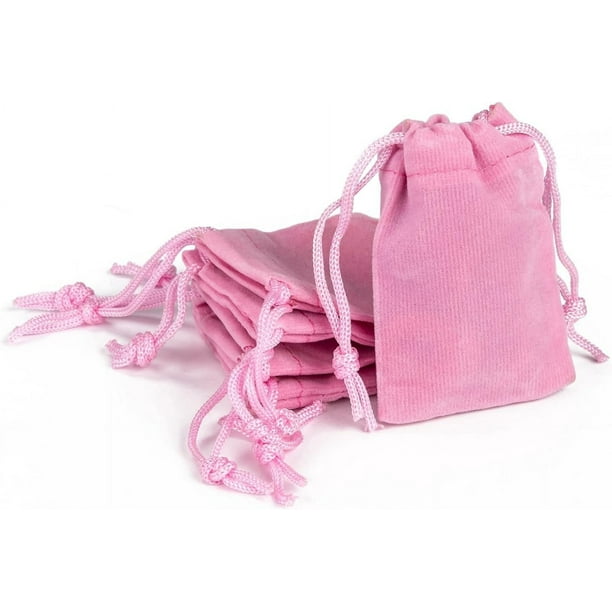 50 bolsitas rectangulares de terciopelo rosa, ideales para regalos, fiestas, joyería, Navidad, jabones, maquillaje y mucho más. Medidas: 7 x 5 cm.