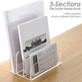 thumbnail image 3 of Pebbuoy Mail Organizer Letter Holder 3 Compartments High Strength Clear Vertical File Sorter Desk Organizer Office Supplies, 3 of 7