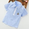 thumbnail image 4 of Boys' Short Sleeve Cotton Polo Shirt with Sailboat Embroidery, 100% Soft Breathable Fabric for Kids, Sizes 3T-14, Light Blue,Size 5-6 T, 4 of 7
