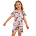 thumbnail image 3 of Laipiong Girls Summer Pajama Sets 2026 Happy Easter Bunny Egg Print Short Sleeve Top and Shorts Homewear Sleepwear Outfit for Toddlers Kids, 3 of 9