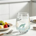 thumbnail image 6 of Turtle Pattern Sea Life Clear Glass Tumbler, Reusable Drinking Cup For Juice Iced Coffee Holiday Drinks, 6 of 7