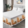 thumbnail image 4 of Fall Harvest Bed Skirt Queen Size 16 Inch Drop, Thanksgiving Truck Pumpkin Trees Leaves Wrap Around Dust Ruffle Bedskirts, Wrinkle & Fade Resistant Easy Fit Bedskirt with Adjustable Elastic, 4 of 8