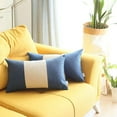 thumbnail image 6 of HomeRoots 471750 3.2 x 20 x 12 in. Gray & Blue Geometric Zippered Handmade Polyester Lumbar Pillow - Set of 2, 6 of 7