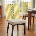 thumbnail image 4 of Summer Plant Chair Covers Set of 1 Retro Lemon Leaf Yellow Stripe Chair Back Covers Stretch Removable Washable Slipcovers Protector for Dining Room Kitchen Party Decor, 4 of 9