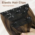 thumbnail image 7 of Clip in Long Wavy Synthetic Hair Extension 24 Inch Balayage Dark Brown to Chestnut 4PCS Thick Hairpieces Fiber Double Weft Hair for Women, 7 of 7
