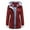 Burgundy, variant on Virmaxy Women's Rain Coat Solid Colour Detachable Full Zip Hoodie Lapel Loose Fit Winter Coat Outdoor Walking Windproof Waterproof Casual Jacket Olive green M