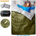 thumbnail image 7 of Sleepingo Double Sleeping Bag for Backpacking, Camping, Or Hiking. Queen Size XL! Cold Weather 2 Person Waterproof Sleeping Bag for Adults Or Teens. Truck, Tent, Or Sleeping Pad, Lightweight, 7 of 7