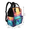 thumbnail image 2 of Pofeuu Hawaiian Island Dolphin Print Diaper Bag Backpack, Multifunction Travel Pack Maternity Baby Changing Bags, Large Capacity, Waterproof, 2 of 6